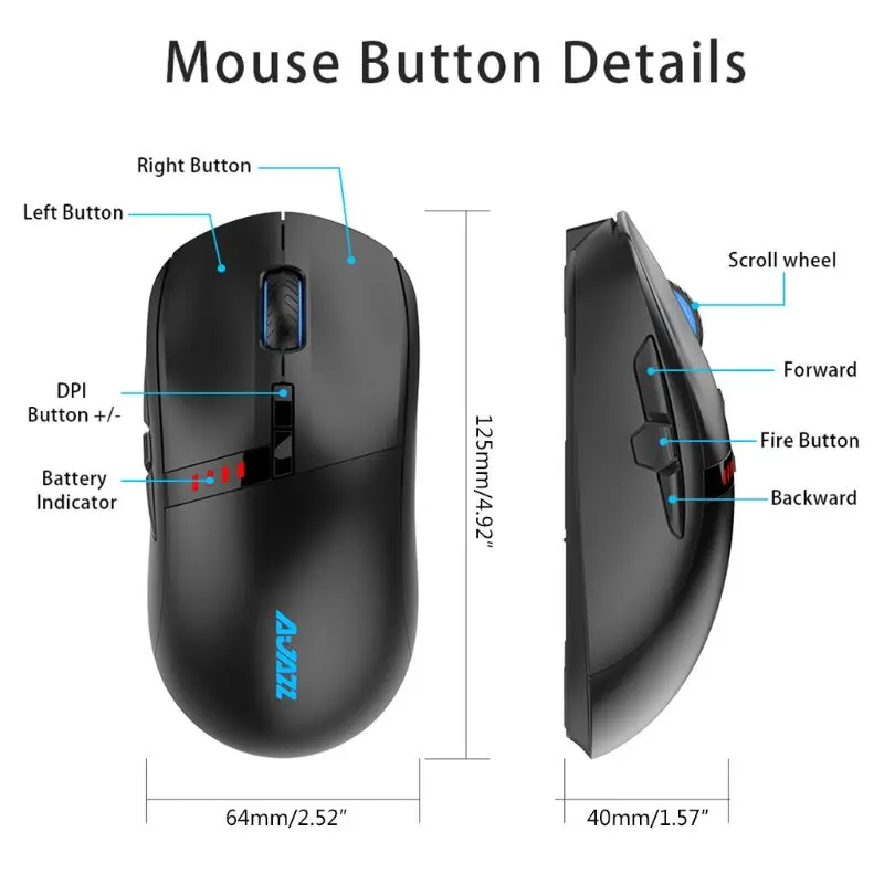 

AJazz Professional-Grade i305Pro Wireless RGB 2.4G Gaming Mouses
