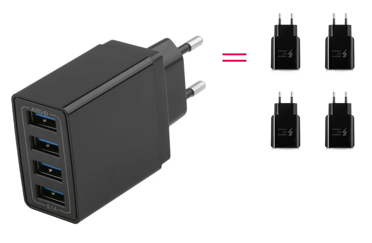 5А 4 порта USB зарядное устройство для xiaomi iphone samsung huawei мобильный телефон Универсальное быстрое зарядное устройство адаптер питания EU/US разъем