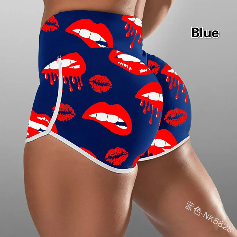 

Women Fashion Funny Pattern Summer Sports Shorts Summer Shorts Yoga Elastic Drawstring Home Shorts 2020 New Arrived