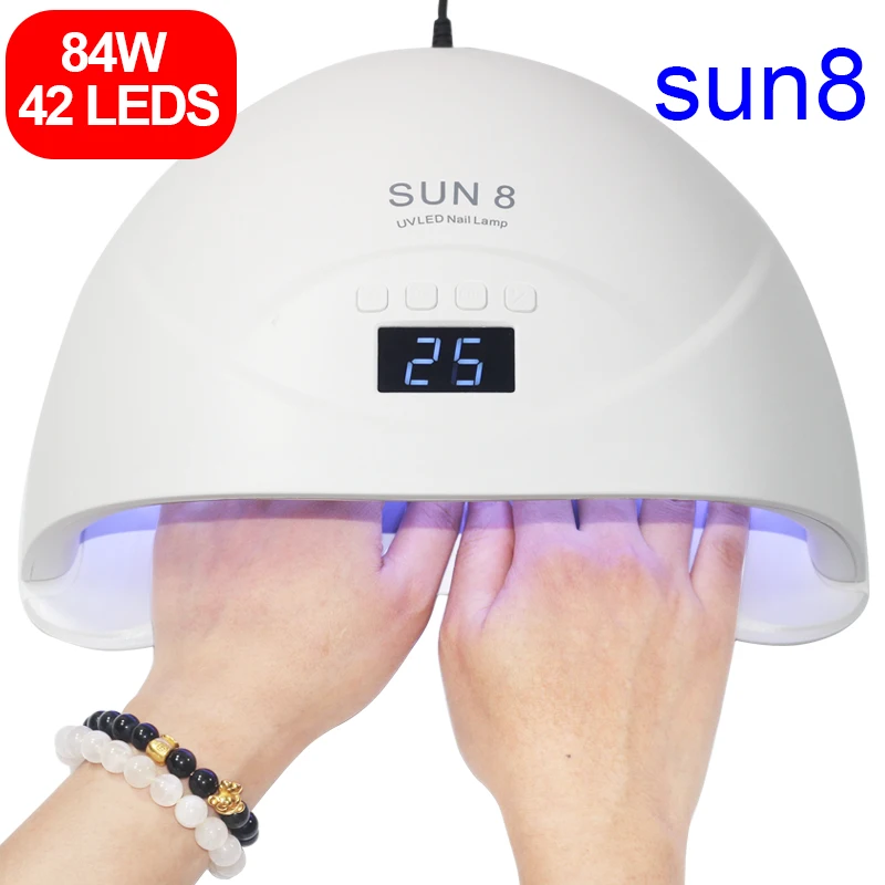 SUN8 УФ LED Сушилка для ногтей 84 Вт лампа отверждения гель-лака с нижней