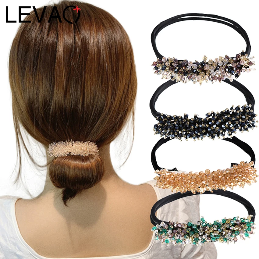 

Levao Rhinestone Ponytail Hold Hair Tie Headband For Women New Scrunchie Hair Decorate Hairbands Hair Accessories