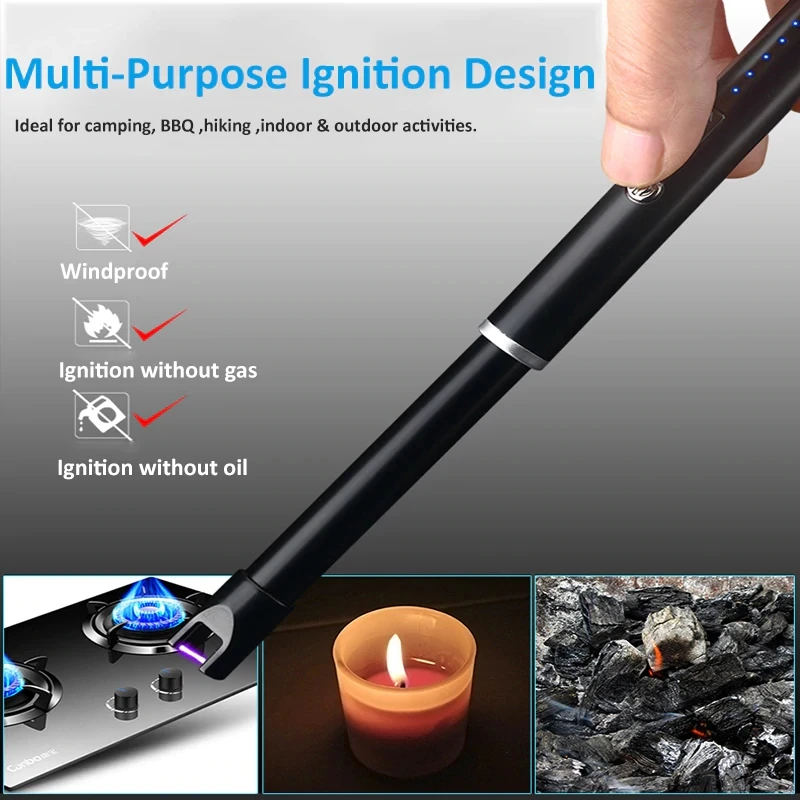 Candle Lighter Long Neck Windproof Electric Arc for Gas Stove Fireplace BBQ Kitchen Grills | Дом и сад