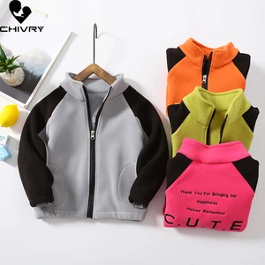 Baby Boys Girls Stand Collar Zipper Coat Outerwear Sweatshirt 2021 Autumn Winter Kids Warm Soft Fleece Jackets Children Clothing