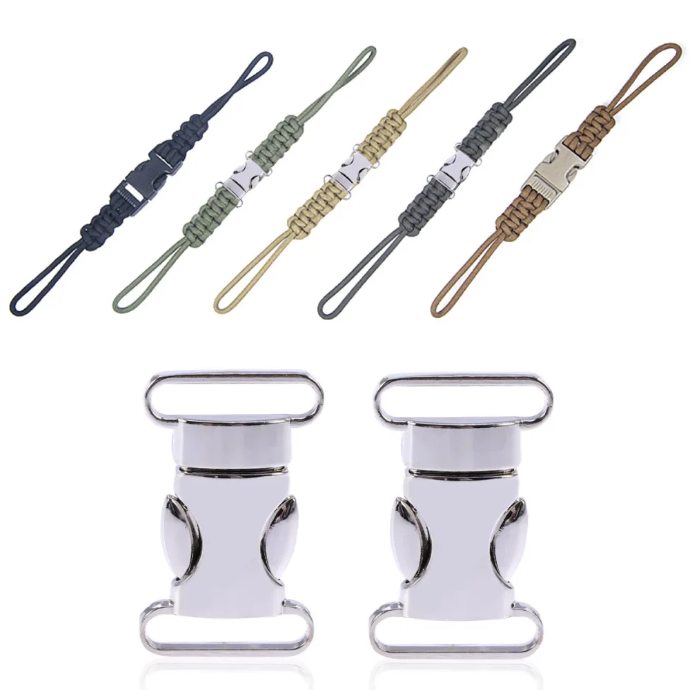 

5pcs Buckle Webbing Survival Bracelet Side Release Buckle 20mm (Silver)