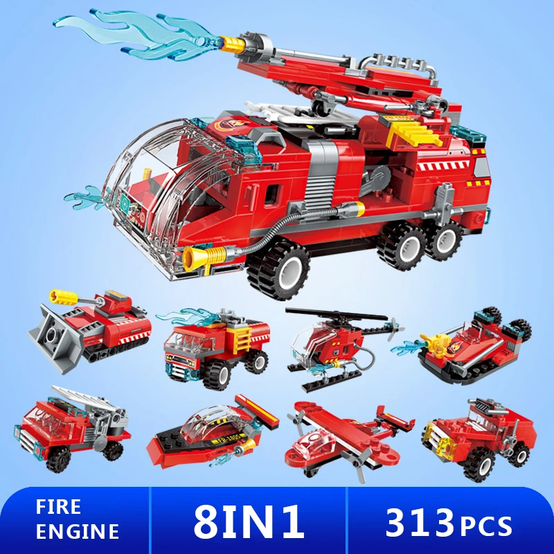 

313 Pcs Jet Engines 8 in 1 Suit Assembly Model Boy Assembled Building Blocks To Hold Toys Gifts