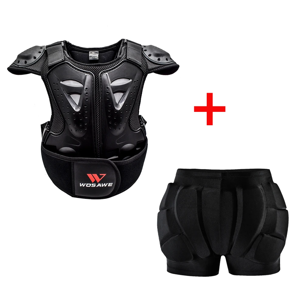 jacket and shorts WOSAWE бронежилет Молодежный защита груди грязи велосипед Мотоцикл Мотокросс гонки дети хип шорты Колено Налокотники Защитное снаряжение - Цвет: jacket and shorts