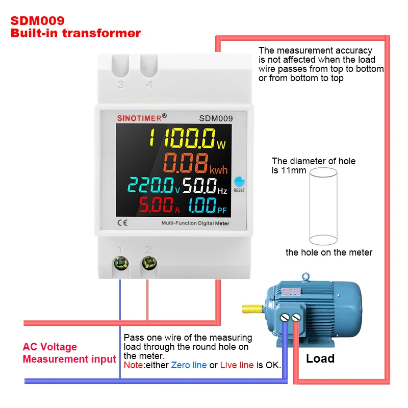 Din Rail LCD Digital Voltmeter Voltage Current Power Wattmeter Electric Energy kWh Meter Frequency Volt Amp Monitor AC 220V 110V |
