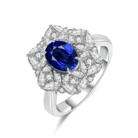 hot sale silver karat gold ring lab grown blue sapphire gemstone jewelry for vatenlines day