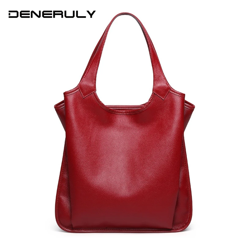 2019 New Genuine Leather Bags Women Soft Cow Real Leather Handbags Female Fashion Simple Ladies First Layer Cowhide Tote Bags