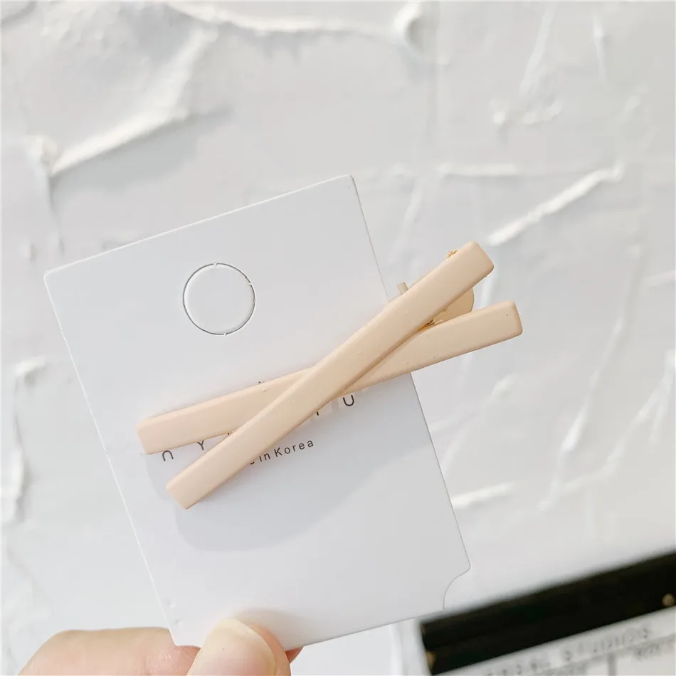 Женская матовая заколка для волос конфетного цвета крестообразный зажим с