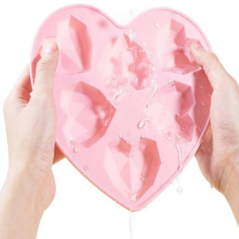 

Pink Silicone Cake Mold 6 Holes 3D Small Love Heart DIY Baking Jelly Candy Moulds 22.5*11.5*2cm