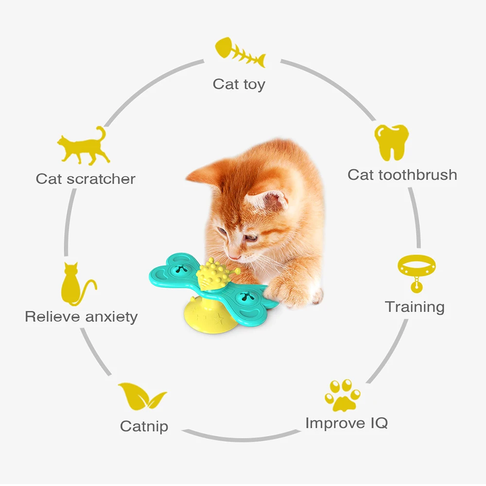 Колесо бабочки кошка поворотный стол игрушка Кот щекотка для волос скруббер