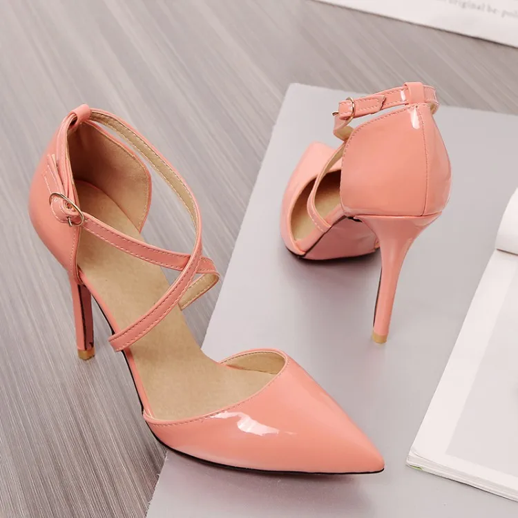 

Concise Elegant Thin Heels Single Shoes Sexy Wild High Heels Large Small Size Women's Shoes Party Dress Pumps qwe3