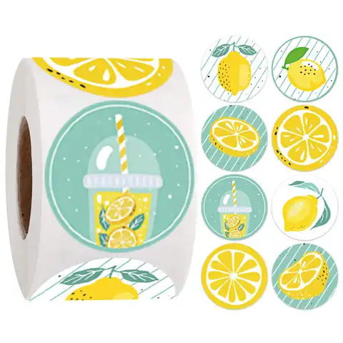 Маленькая свежая фруктовая наклейка lemon молочный чай наклейка для запечатывания милый творческий подарок украшение стены стикеры Творческ...