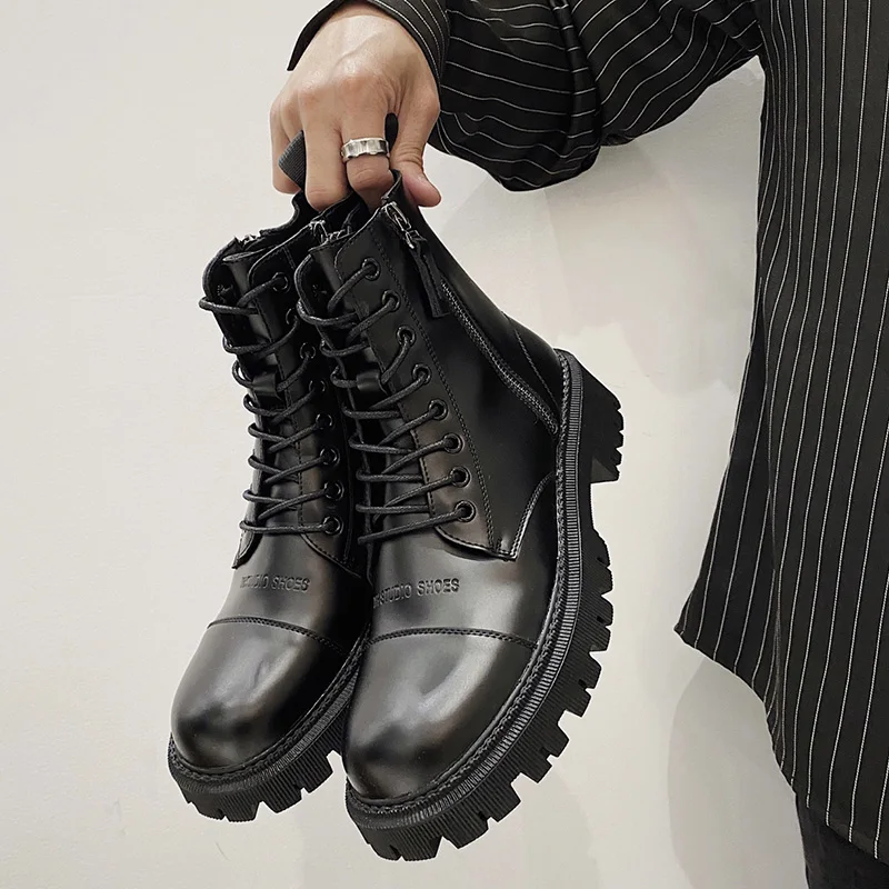 

Big head Martin boots thick bottom 2020 new handsome British wind turbine short boots fashion tooling shoes student shoes