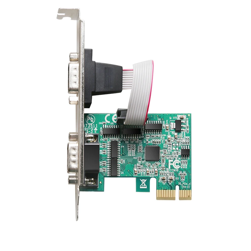 PCIe двойной последовательный Чип расширения AX99100 2 порта промышленный DB9 COM RS232 конвертер адаптер контроллер для настольного ПК