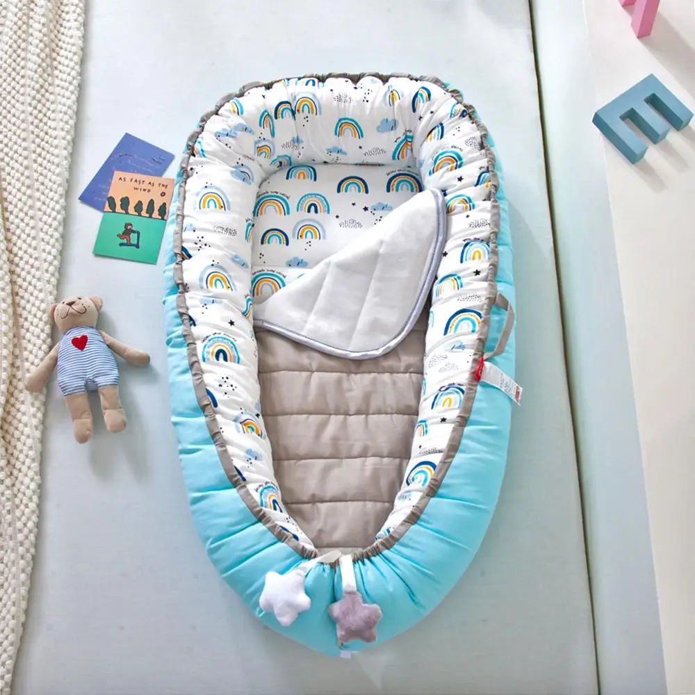 

Portable Baby Bed Nest Newborn Crib for Boys Girls Pillow CushionInfant Cradle Cot Sleeping Bed Pads