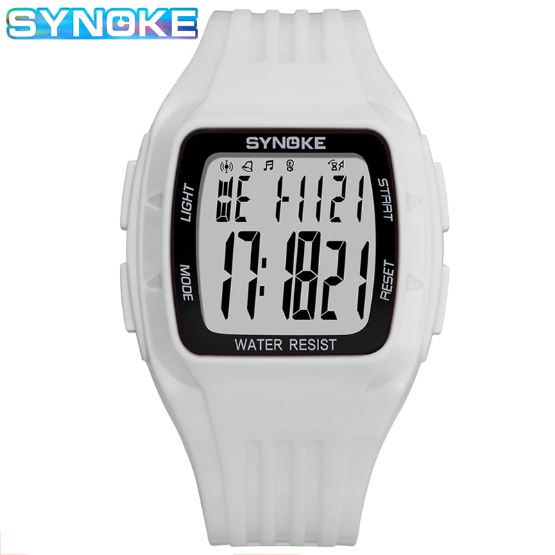 

SYNOKE Watches Women Digital Sport Watch For Men Waterproof Silicone Square Electronic Clock Men's WristWatch relogio masculino