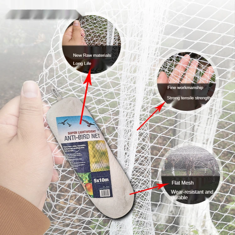 

5x10m Anti-Bird Nets Mesh 10x10mm Polyethylene Fruit Tree Anti-Bird Nets