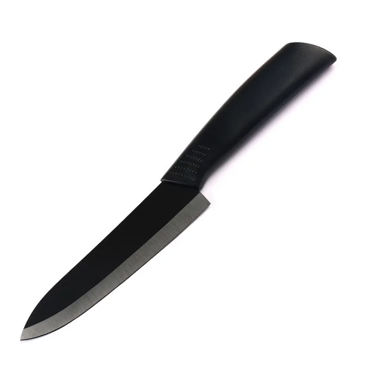 Черный керамический нож из трех частей для фруктов на открытом воздухе подходит