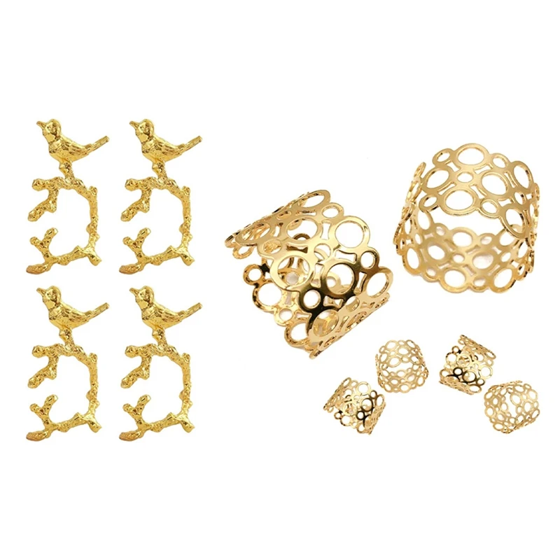 

JFBL Лидер продаж, 10 шт. строительных держателей для вечерние ничного ужина, Рождественского стола, 6 шт. в форме птицы и 4 шт. пустотелых круглы...