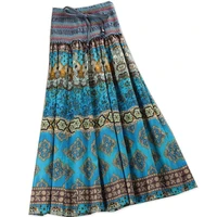 zuolunouba new fashion indie folk stripe patchwork office lady skirt elastic waist summer women skirts cotton