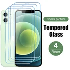 4 шт. закаленное стекло для iPhone 11 12 Pro Max Защита экрана для iPhone Xs Max X XR 12 Mini 7 8 6 6s Plus Защитная стеклянная пленка