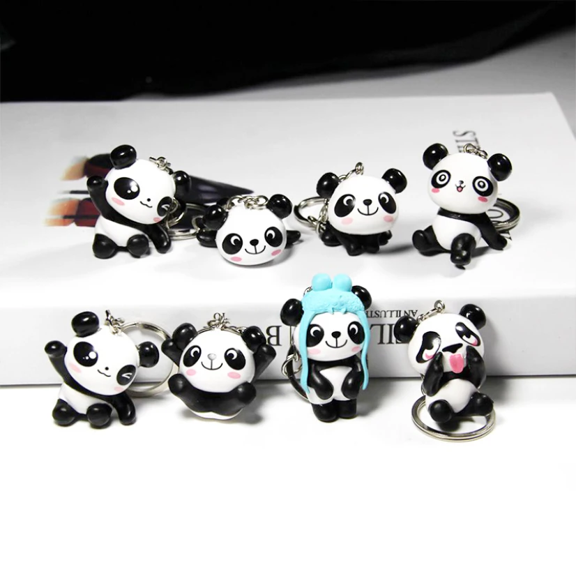Cute Panda Pendant Key Ring For Handbag Silica Gel Animal Keychain Charms Creative Gift For Children Door Key Holder Women Key Chains Aliexpress