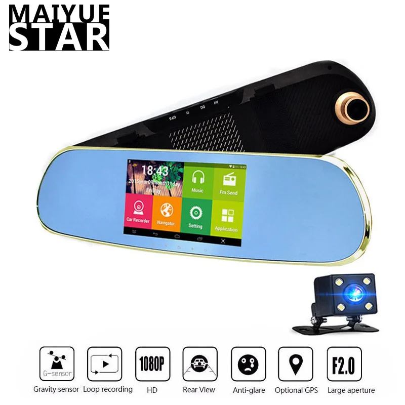 Maiyue star 5 0 дюймов FHD 1080P DVR метр двойной объектив Android автомобильный