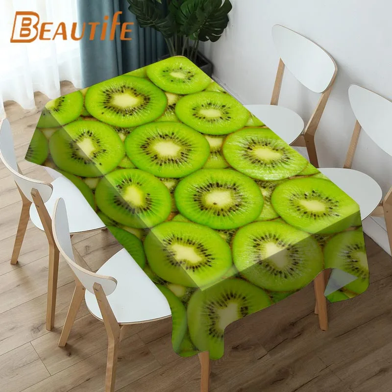 

Nice Green Kiwi Tablecloth Fashion Style Hotel Picnic Party Table Waterproof Table Covers Home Dining Tea Table Decoration