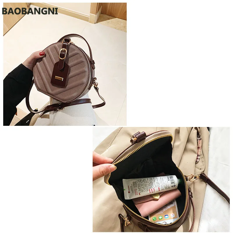 

Crossbody Bag For Women Luxury Handbags Women Bags Designer Leather Round Small Shoulder Bag Female Zip Purse