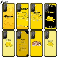 butter yellow korea for samsung s21 s20 fe s10e s10 s9 s8 s7 s6 ultra plus lite edge silicone black soft phone case capa
