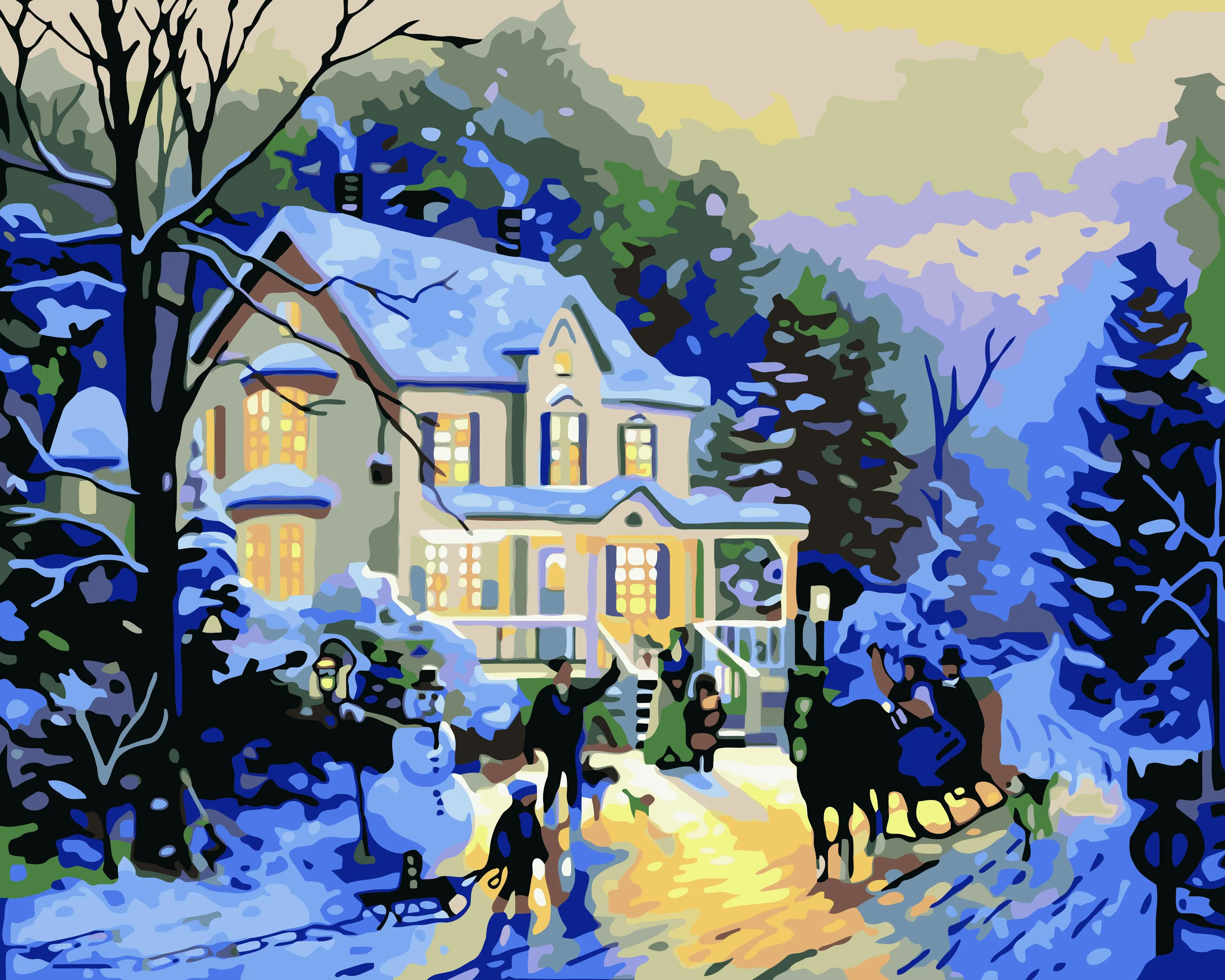 

colorings by numbers color snow scenery oil paint colors by number diy paint digital wall decorative