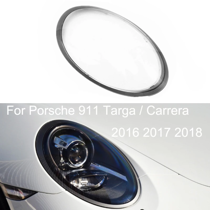 Car Headlight Lens For Porsche 911 Targa / Carrera 2016 2017 2018 Headlamp Cover Replacement Auto Shell