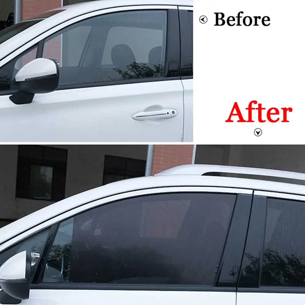 

2pcs/Set Car Side Window Sunshades Electrostatic Sticker PVC Sunscreen Film Stickers Cover Reusable Screen Heat Insulation Film