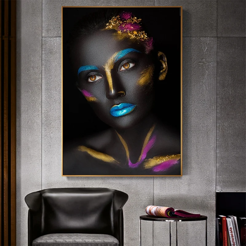 Африканская Обнаженная женщина маслостойкая стена плакаты и принты черный