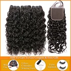 Пупряди волнистых волос Lanqi, 100% пряди ные бразильские пучки волос с застежкой, не Реми