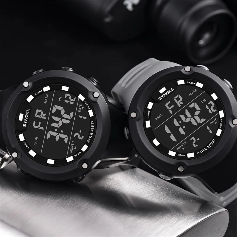 

SYNOKE Men Electronic Watch Military Relogio Sport Watch Acrylic Shock Resistant Auto Date Fashion Casual Multifunctional Watch