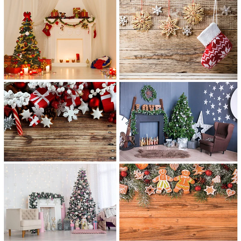 

SHENGYONGBAO Christmas Theme Photography Background Snowman Christmas tree Backdrops For Photo Studio Props 211025 ZLSY-65