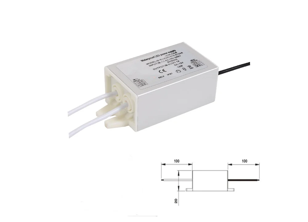 12 Вт источник питания DC12V светодиодный драйвер IP67 водонепроницаемый