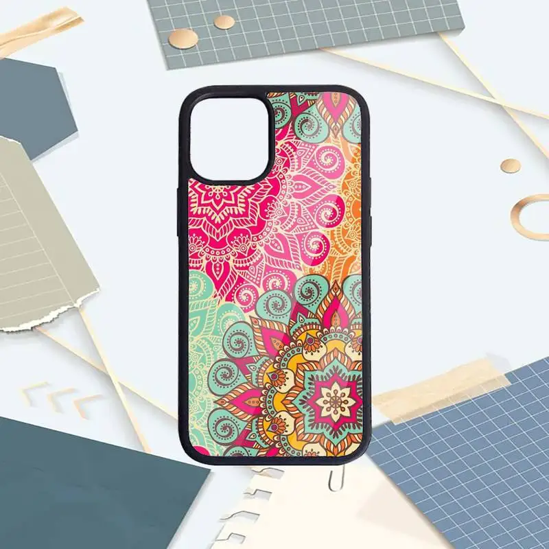 

Color mandala pattern Phone Case PC for iPhone 11 12 pro XS MAX 8 7 6 6S Plus X 5S SE 2020 XR