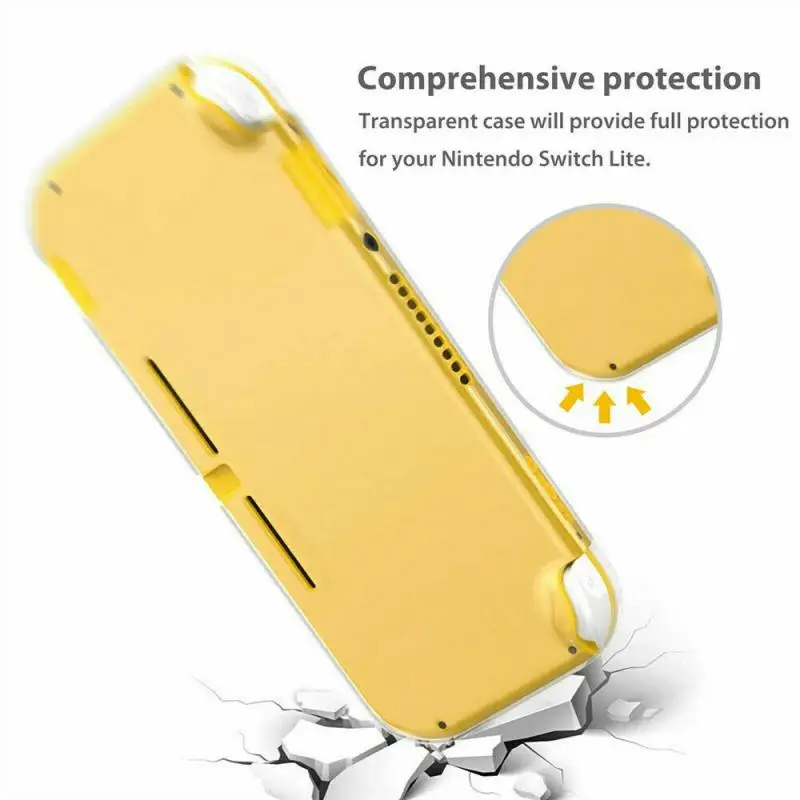 

For Nintendo Switch Lite Carrying Case Bag+Shell Cover+Tempered Glass Protector 6 In 1 Solid Color Storage Bag Gray Protector