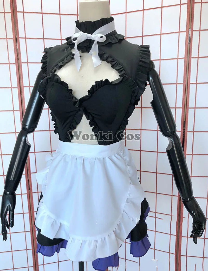 FGO Fate Grand Order Matthew Mash Kyrielight Cosplay Costume Women Halloween Sexy Black White Maid Dress | Тематическая одежда и