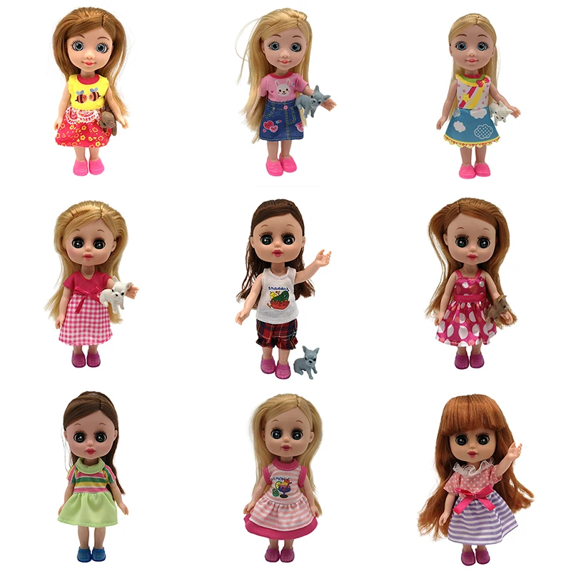 

Fashion Dolls DIY 16cm New Braid Long Hair Cute Princess Head and Baby Body Shoes Doll Clothes DIY Toys for Girls Gift