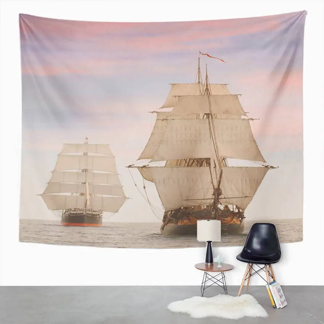 

Ocean Tapestry Vintage Ships Tapestry For Bedroom Room Decor Wall Hanging Wall Art Tapestry Picnic Mat Beach Towel Bed Cover