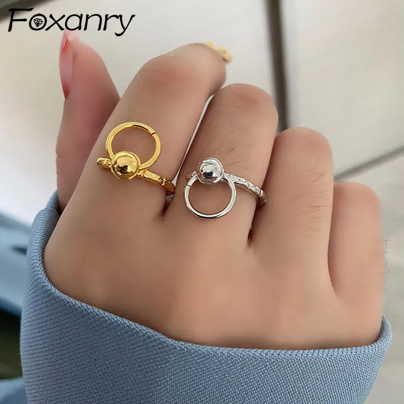 

Evimi 925 Sterling Silver Open Rings For Women Fashion Vintage Simple Hollow Round Shape Geometric Party Jewelry Birthday Gift