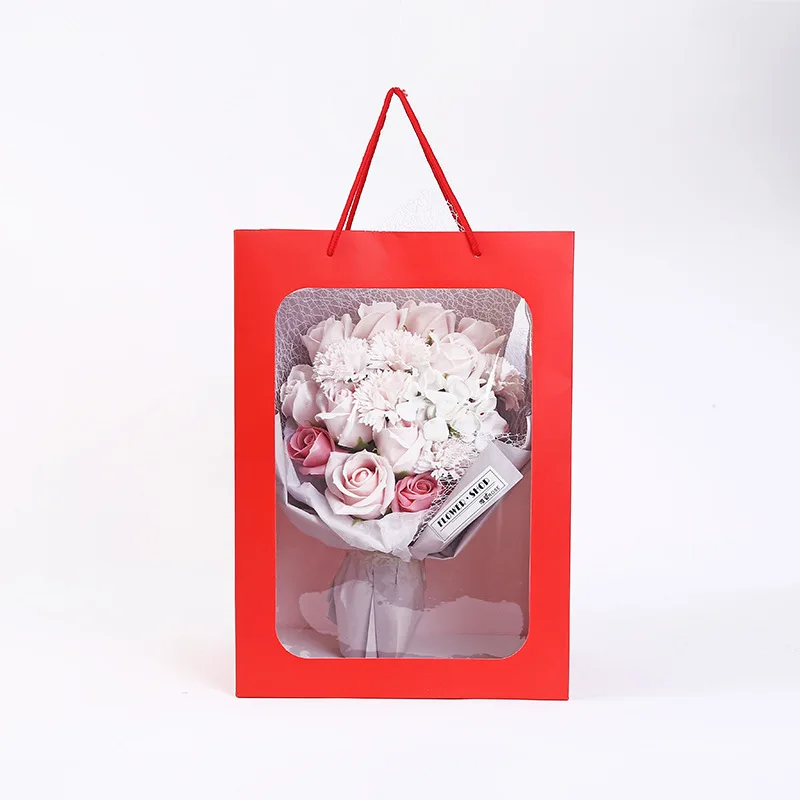 Цветок сумки прозрачный букет Подарочная сумка свадебный фестиваль Конфета