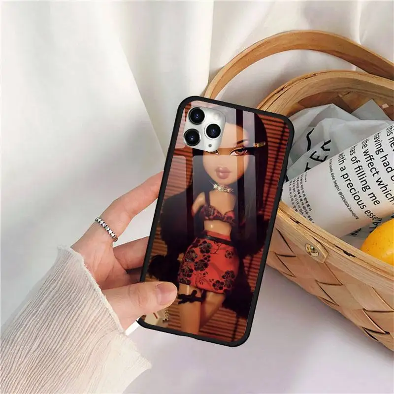 

Fashion cute Doll Bratz pink sexy Phone Case Tempered glass For iphone 11 12 PRO MAX X XS XR 5C 6 6S 7 8 plus