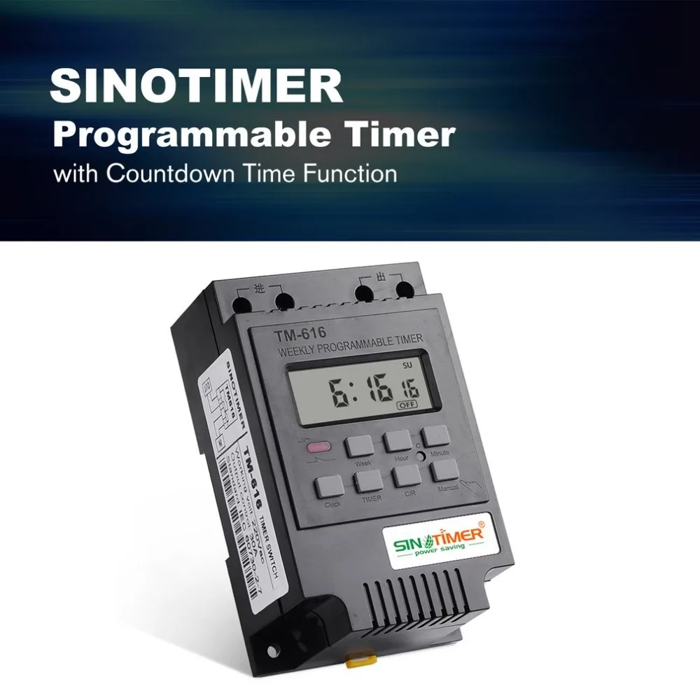 SINOTIMER TM616B 2 30A 220 в электронный Еженедельный программируемый цифровой реле времени