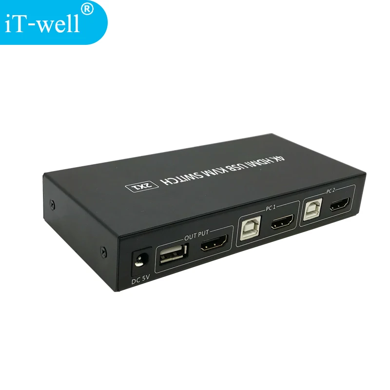 USB HDMI KVM переключатель 2 порта 4K разделитель сплиттер коробка для обмена принтером